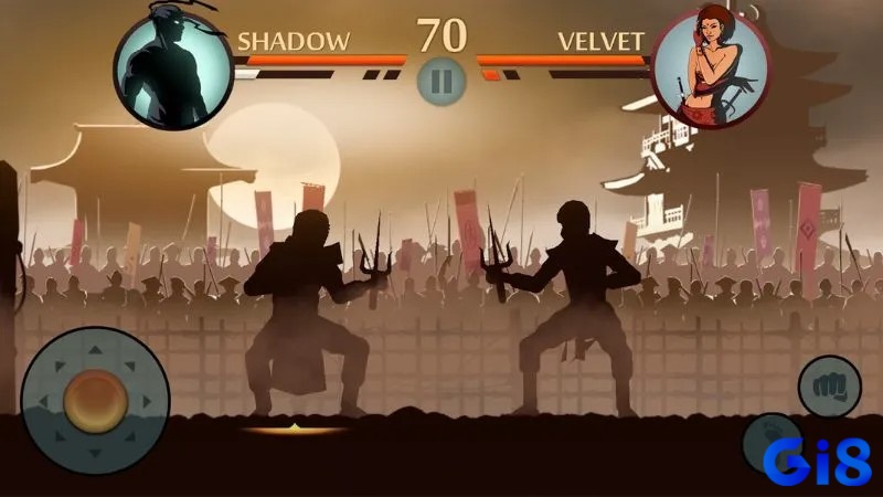 Một trận đấu trong trò chơi Shadow Fight 2 